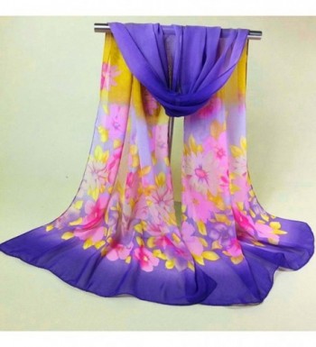 Bestpriceam Chiffon Butterfly Scarves Purple in Fashion Scarves