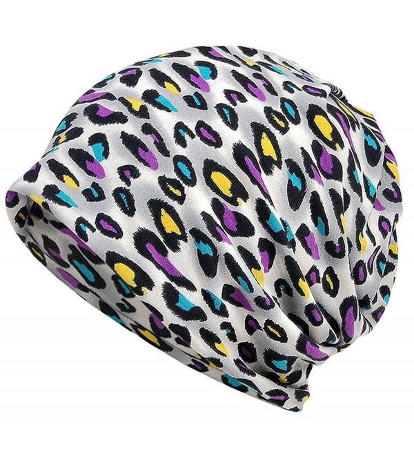 Qiabao Women's Slouch Print Chemo Beanie Hat Cap Headwear - A - C317Z32EN32