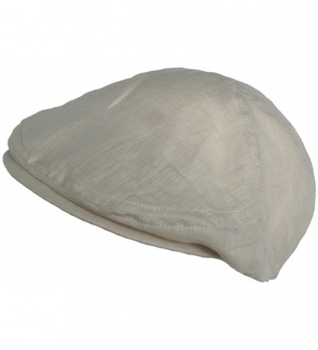 Ultra Thin Linen Cotton Blend Ivy Scally Cap Super Cool Light Weight Driver Hat - Natural - CD1190AT6VL