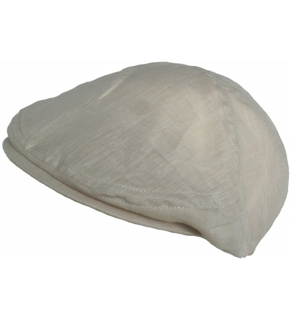 Ultra Thin Linen Cotton Blend Ivy Scally Cap Super Cool Light Weight Driver Hat - Natural - CD1190AT6VL