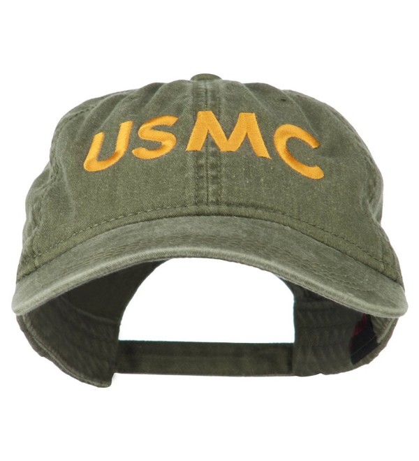 USMC Letter Embroidered Washed Cap - Olive - CB11LUGZNJ3
