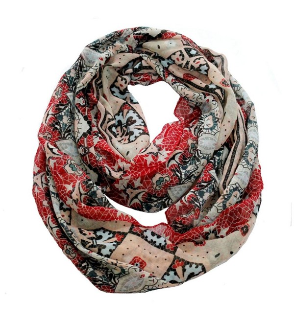 Sexyinlife Multicolor Floral Print Chiffon Infinity Loop Circle Scarf - Multi - CR129J6GQ5P Sexyinlife Multicolor Floral Print Chiffon Infinity Loop Circle Scarf - Multi - CR129J6GQ5P