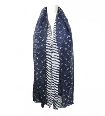 ALLYDREW Stripes Anchor Nautical Lightweight in Fashion Scarves