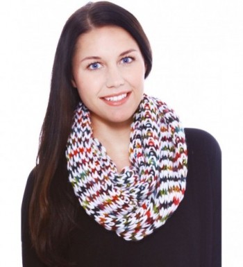 Hand Made Cowl Neck Scarf in Acrylic Material- Heavy Knit- White- Christmas Noel - CH11GGUQFW7