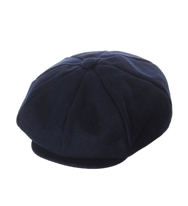 WITHMOONS Wool Blend Baker Boy Flat Cap Monochrome Beret IVY Hat LD3558 - Navy - CC12NUAYZW4