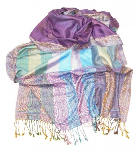 Lovarzi Womens Purple Paisley Pashmina in Fashion Scarves