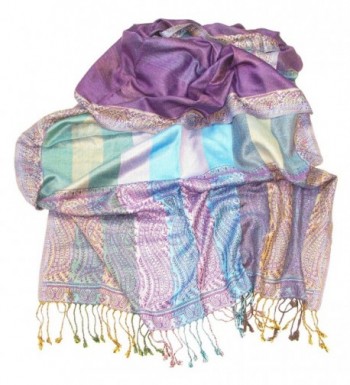 Lovarzi Womens Purple Paisley Pashmina in Fashion Scarves