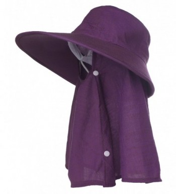 Kaisifei Women's Sunhat Bucket Hat with Neck Cover and Mask - Deep Purple - CN12EBCO5W3