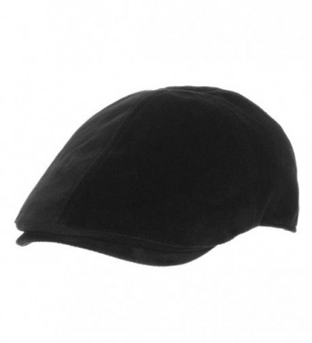 WITHMOONS Flat Cap Wool Velvet Suede newsboy IVY Hat SL3457 - Black - CS12MA27JKI