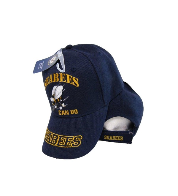 U.S. Navy USN Seabees Can Do Sea Bees Navy Blue Embroidered Cap Hat - C11853IHTU0