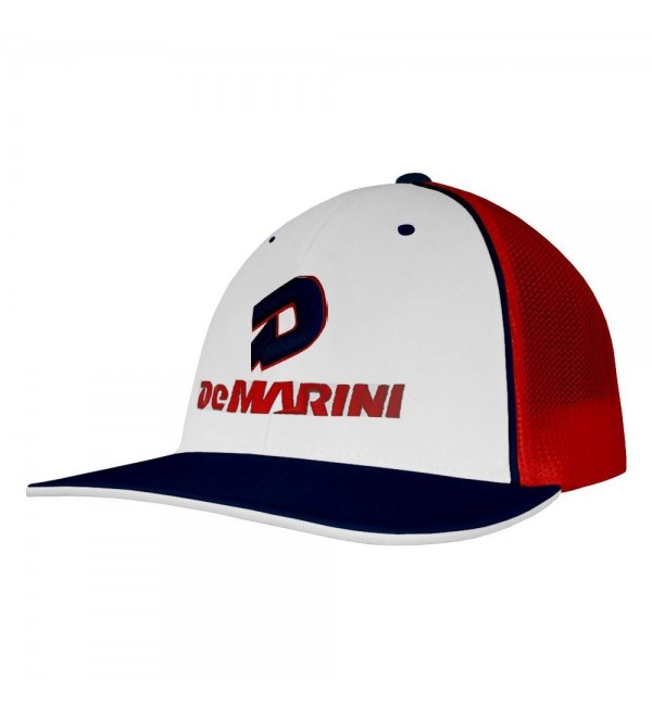 DeMarini Stacked D Baseball/Softball Trucker Hat - White/Navy/Red - CG12GHJ9RHL