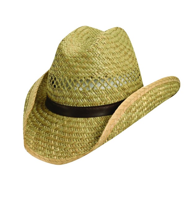 Dorfman Pacific Rush Straw 3.5 Inch Shapeable Brim Western Cowboy Hat - Natural - CH11JY35N5X
