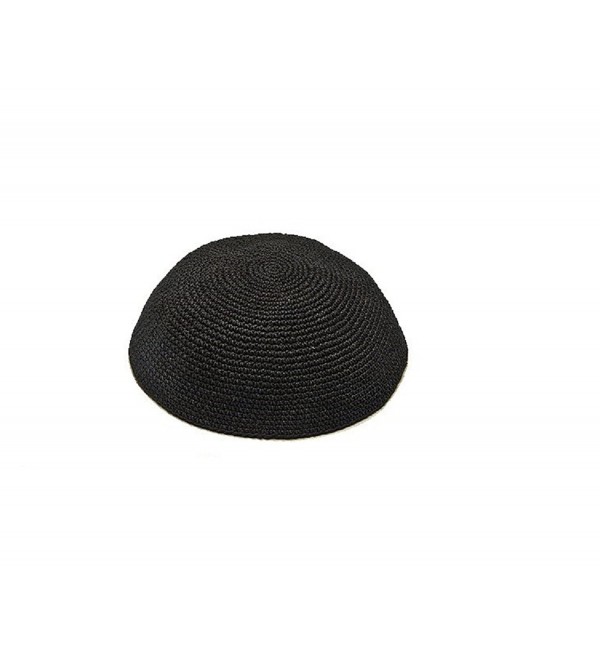 Art Judaica Knitted Yarmulka Kippah Serugah Black - Best Quality Size 20cm 8" - CQ12KI11V4B