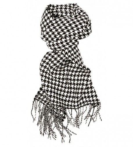 Love Lakeside-Women's Cashmere Feel Winter Plaid Scarf (One- Black and White Houndstooth) - C412MZHR87H