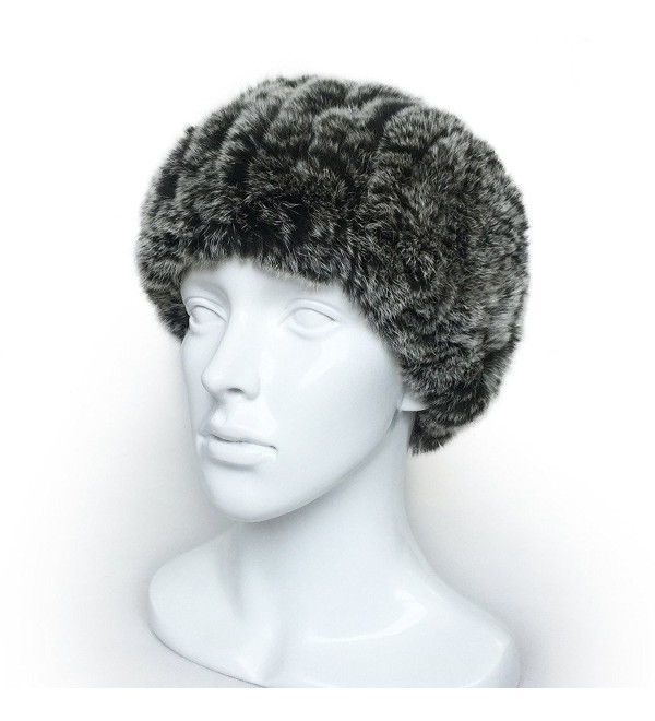 lethmik Head Wraps Womens Head Infinity Scarf Real Rex Rabbit Knit Headband Warm Neck - Black Snow - CD120R635OL