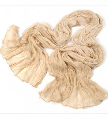Women Candy Color silk chiffon scarf DZT1968 Wrap Shawl Pashmina Scarves - Beige - CO129ZSCCIR