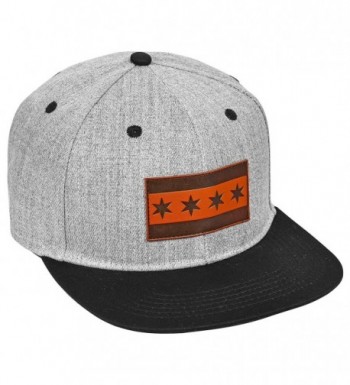 Native Wear Chicago Flag Hat- Leather Decal - Black - CB182KNMTI8