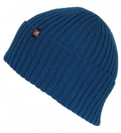 Evolution Knitwear Men's or Women's 100% Wool Rib Knit Beanie Hat - Williamsburg Blue - C2183C003DH