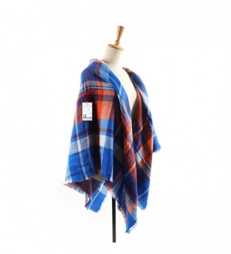 Womens Tartan Checked Pashmina Orange in Wraps & Pashminas