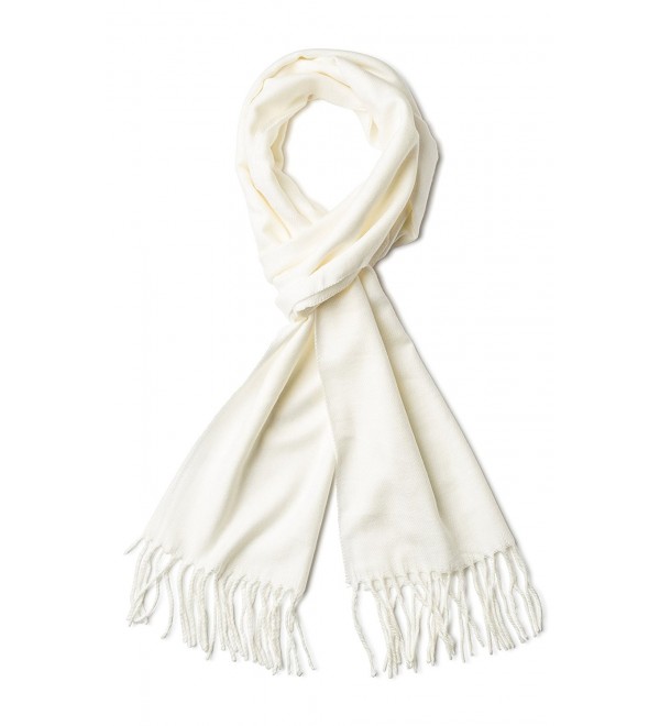 Veronz Super Soft Luxurious Rich Solid Colors Cashmere Feel Winter Scarf - White - C212N4XIS82