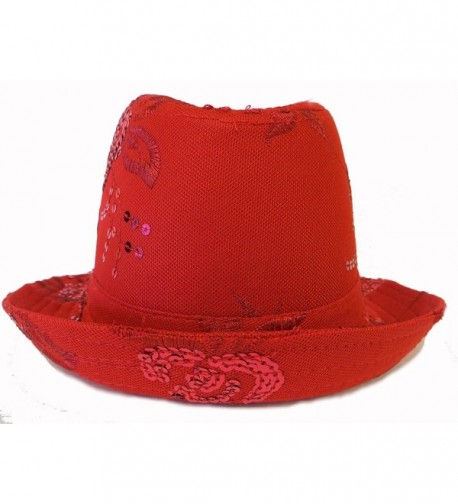 Sequin Floral Fedora Hat Ladies in Women's Fedoras