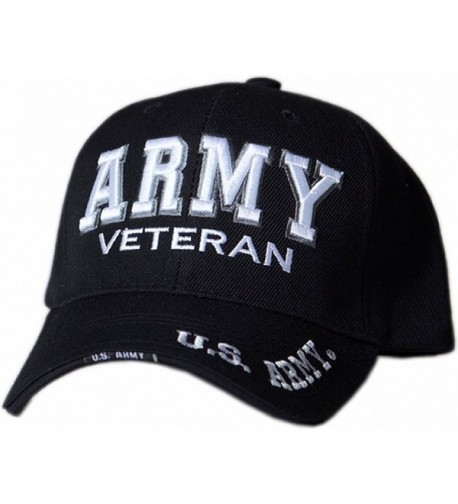 K & S Unique U.S. Army Veteran Text Shadow Mens Cap - Black - C9120Y3SLKZ