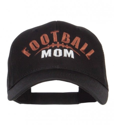 Football Mom Embroidered Organic Cotton Cap - Black - C212LJZ0FUV