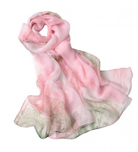 GBSELL Fashion Women Ladies Floral Chiffon Long Soft Wrap Scarf Shawl Scarves - Pink - CY12L2SV135