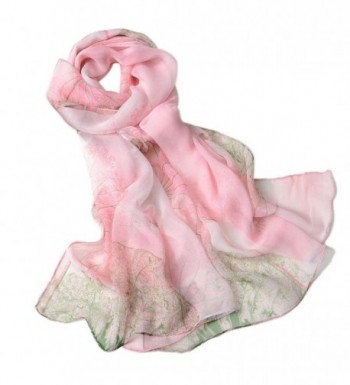 GBSELL Fashion Women Ladies Floral Chiffon Long Soft Wrap Scarf Shawl Scarves - Pink - CY12L2SV135