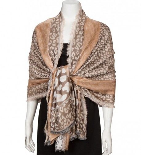 Sakkas Leopard Pashmina Scarf / Stole / Wrap / Shawl - Brown - CZ11FZRIHM3