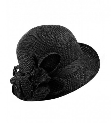 NYFASHION101 Cloche Bucket Flower Ribbon