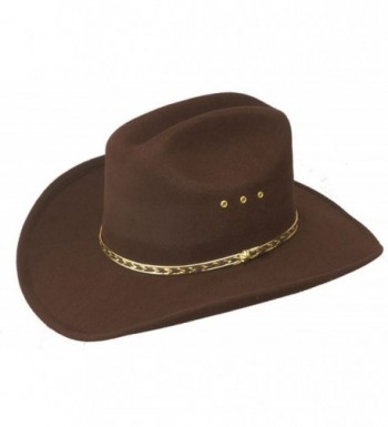 Outlaw Hat Co. Faux Felt Cowboy Hat - Brown - CL11E9TXJIF