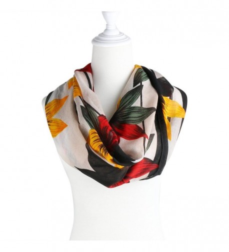 TBMax Soft Multicolor Infinity Scarf For Women and Men-Gorgeous Wrap Shawl - Floral-white - CR12O2W7I7K