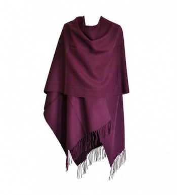 Toutacoo- Large Women's Poncho with Tassels- Ruana. Made In France. - 06-purple - CU110B5JO03