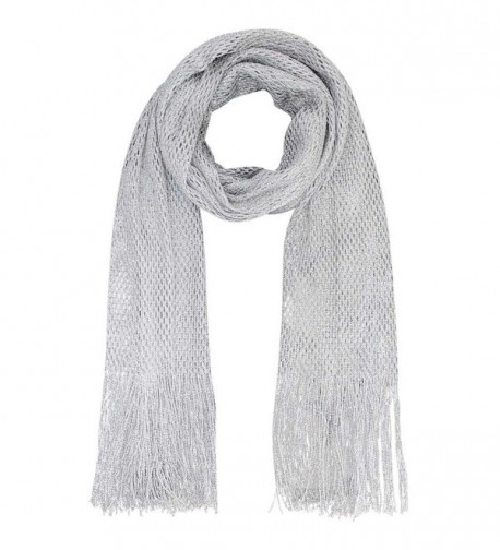 Lightweight Mesh Metallic Scarf - Silver - CQ112FPGD97