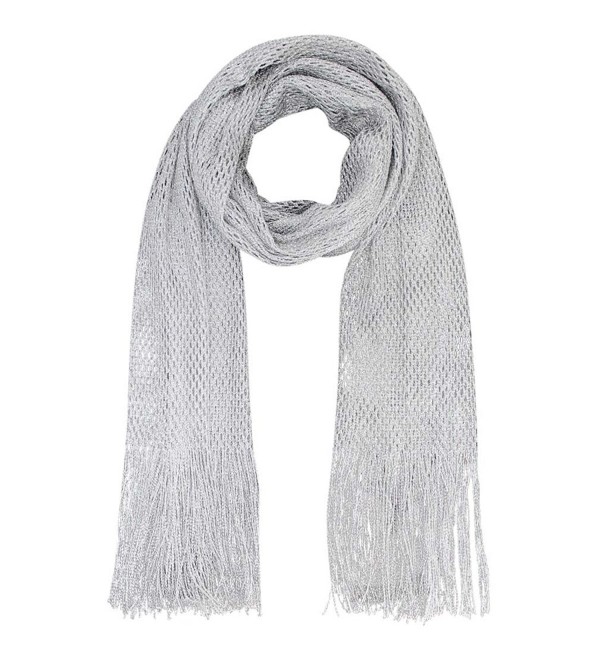 Lightweight Mesh Metallic Scarf - Silver - CQ112FPGD97