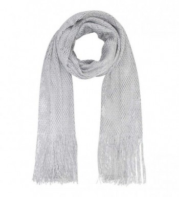 Lightweight Mesh Metallic Scarf - Silver - CQ112FPGD97