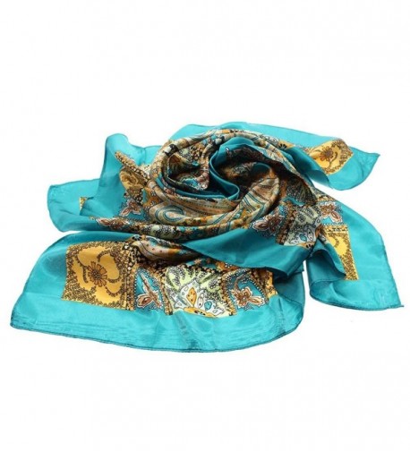 VANKER Women Painting Soft Silk Square Scarves Shawl 90*90cm - A - CJ12F7AM2YP