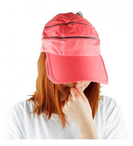Samtree Sun Visor Hat For Women-Summer 2 In 1 Band Expanding Brim Sport Cap - Watermelon Red - CW12JDYYGY1