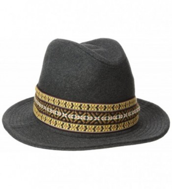 San Diego Hat Company Women's Fedora with Jaquard Band - Charcoal - CS11KYO5DA5