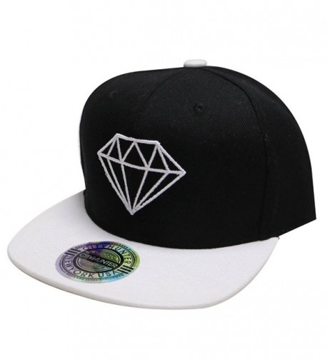 City Hunter Cf918t Diamond Snapback Cap - 5 Colors - Black/White - CL11Y7JA6N7