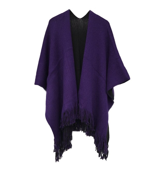 Women Blanket Oversized Scarf Wrap Long Knit Shawl Poncho Tassel Fringe ...