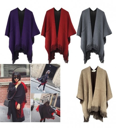 Kocome Fashion Blanket Oversized Poncho in Wraps & Pashminas