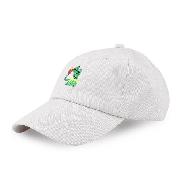 Eiffel Fashion Adjustable Baseball Cap Kermit None My Business Frog Sipping Tea - Beige - CP182X2WWII