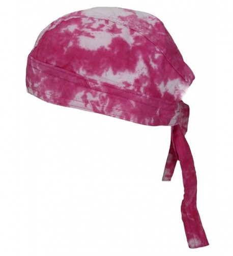 Women's Premium Cotton Tie Dye Skull Cap- Pink - CE12J6C4OJ7