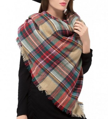 ReachMe Womens Oversized Plaid Blanket Scarf Warm Wrap Shawl Best Holiday Gift - 1 Mixed - C312KA40CEF