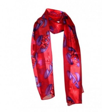 MaryLu's Exclusive Red and Purple Themed Ladies Scarf - CV11C9FV6PT