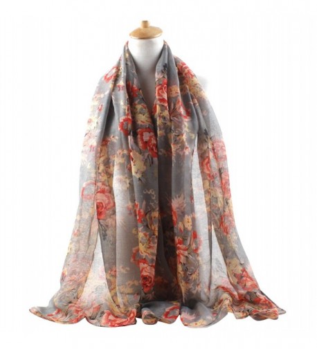 GERINLY Lightweight Scarves Fashion Flowers in Fashion Scarves