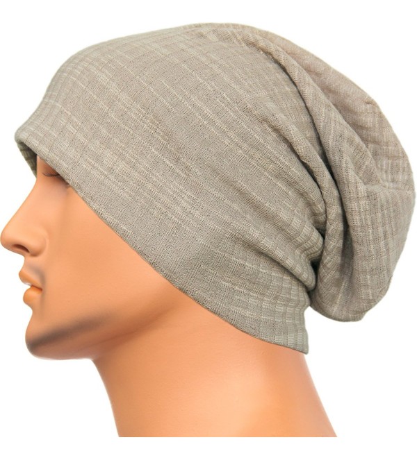 Rayna Fashion Unisex Beanie Hat Slouchy Knit Cap Skullcap Ribbed Baggy Style 1032 - Khaki - CG1296I3BOP