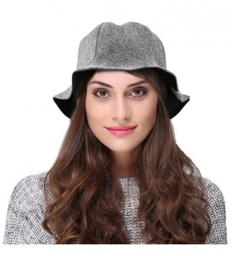 VBIGER Women Winter Hat Warm Woolen Hat Fashion Cute Bucket Hat - Grey - CM1870Z28UW